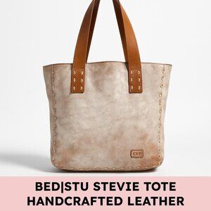 Bed|Stu Stevie Tote Genuine Leather Handcrafted Rustic Boho Quiet Luxury Bag